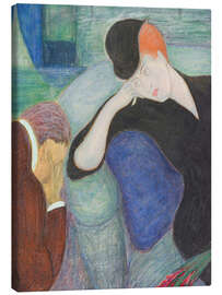 Leinwandbild Innenraum mit einem sitzenden Paar - Marianne von Werefkin