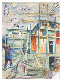 Wandsticker Der Bau des Winterateliers, 1929