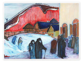 Poster Freitag Abend an der Synagoge, 1909 - Marianne von Werefkin