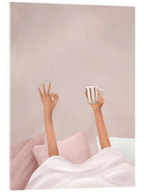 Acrylglasbild Kaffee im Bett