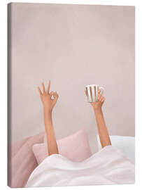 Leinwandbild Kaffee im Bett
