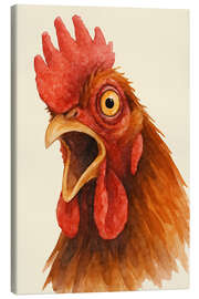 Leinwandbild Porträt eines schreienden Hahns