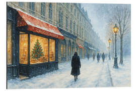 Alubild Chocolatier in Frankreich an einem Schneetag