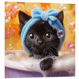 Hartschaumbild Kleine Süße beim Baden - DejaReve