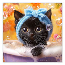 Wandbild Kleine Süße beim Baden - DejaReve