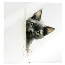 Acrylglasbild Süßes und entzückendes schwarzes Kätzchen - DejaReve