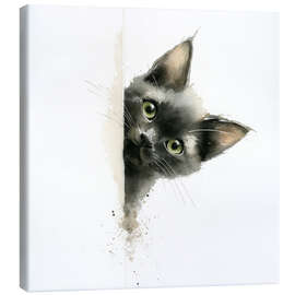 Leinwandbild Süßes und entzückendes schwarzes Kätzchen - DejaReve
