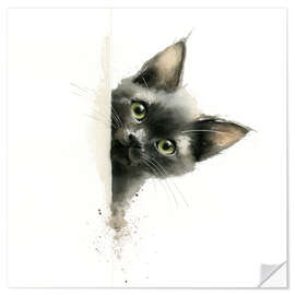Wandsticker Süßes und entzückendes schwarzes Kätzchen - DejaReve
