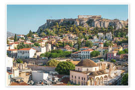 Wandbild Athener Altstadt und die Akropolis - George Pachantouris