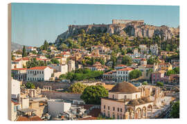 Holzbild Athener Altstadt und die Akropolis - George Pachantouris