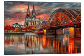 Alubild Köln - Hohenzollernbrücke im Abendlicht - Thomas Klee
