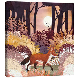 Leinwandbild Fuchs im Herbstwald