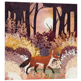 Hartschaumbild Fuchs im Herbstwald