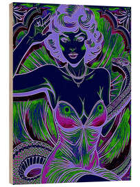 Holzbild Schlangendame