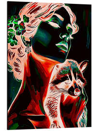 Aluminium print Racoon Lady - Samantha Oliver