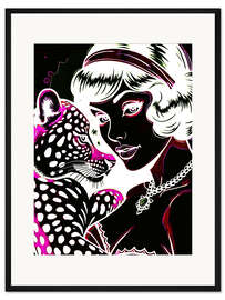 Gerahmter Kunstdruck Leopardendame II