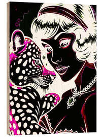 Holzbild Leopardendame II
