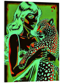 Acrylglasbild Das Mädchen der Leoparden - Samantha Oliver