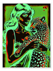 Wandbild Das Mädchen der Leoparden - Samantha Oliver