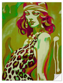 Wandsticker Hippie-Mädchen