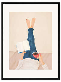 Gerahmter Kunstdruck Morgenlektüre