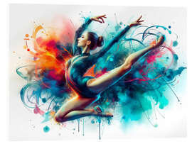 Acrylglasbild Aquarell-Turnerin in dynamischer Pose