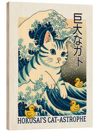 Holzbild Die Kanagawa-Katze