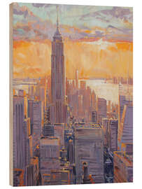 Holzbild Manhatten Sunset