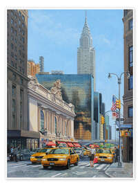 Wandbild New Yorker Taxis an der Grand Central Station - Paul Simmons