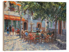 Holzbild Spanische Café-Szene - Paul Simmons
