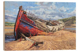 Holzbild Buntes altes Schiffswrack - Paul Simmons