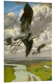 Hartschaumbild Wundersame Vögel