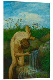 Acrylglasbild Die Quelle, Ein männlicher Akt - Hans Thoma