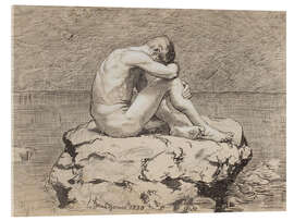 Acrylglasbild Einsamkeit, Männlicher Akt - Hans Thoma