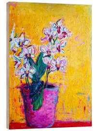 Holzbild Orchideen