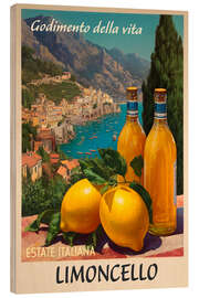 Holzbild Limoncello Retro-Kunst