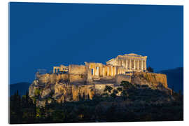 Acrylglasbild Die Akropolis von Athen in der Abenddämmerung