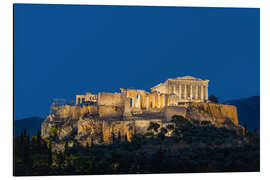 Alubild Die Akropolis von Athen in der Abenddämmerung
