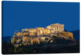 Leinwandbild Die Akropolis von Athen in der Abenddämmerung