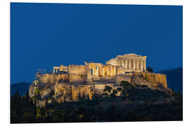 Hartschaumbild Die Akropolis von Athen in der Abenddämmerung