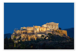 Wandbild Die Akropolis von Athen in der Abenddämmerung - George Pachantouris