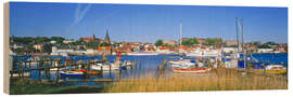 Holzbild Boote im Hafen von Flensburg, Deutschland