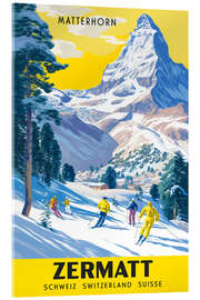 Acrylglasbild Matterhorn Vintage Ski