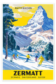 Wandbild Matterhorn Vintage Ski - Thomas Klee