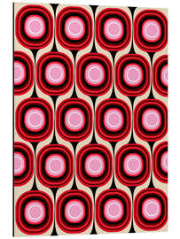 Alubild Red Retro Pop Pattern