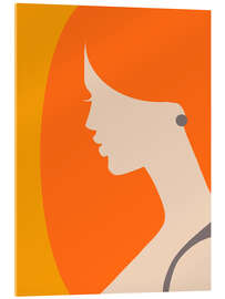 Acrylglasbild Retro Pop Silhouette Orange - Mandy Reinmuth