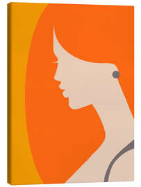 Leinwandbild Retro Pop Silhouette Orange - Mandy Reinmuth