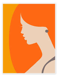 Wandbild Retro Pop Silhouette Orange - Mandy Reinmuth
