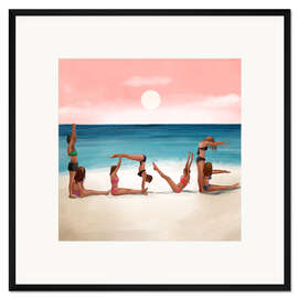 Gerahmter Kunstdruck Sonnenuntergang Liebe