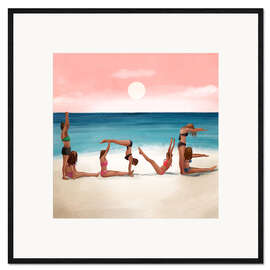 Gerahmter Kunstdruck Sonnenuntergang Liebe